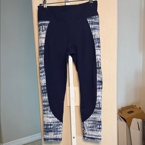 GAIAM WOMENS YOGA LEGGINGS BLUE XS